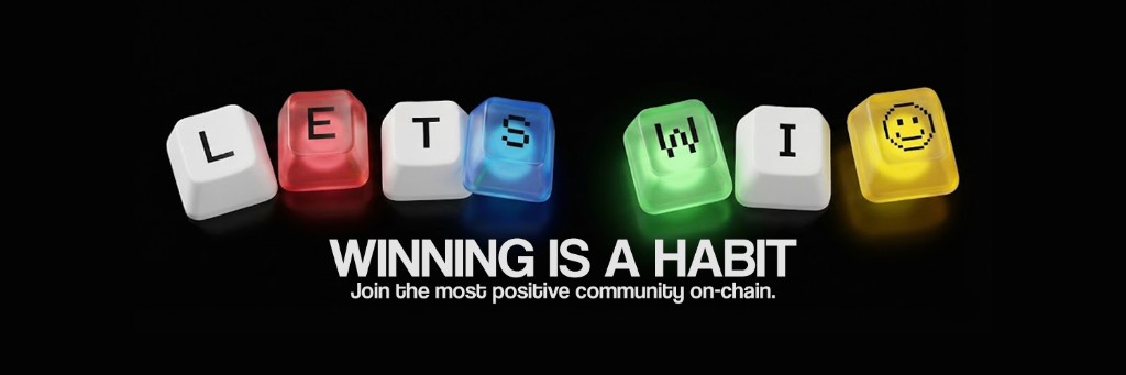 LET'S WIN · WINNING IS A HABIT — keyboard keys